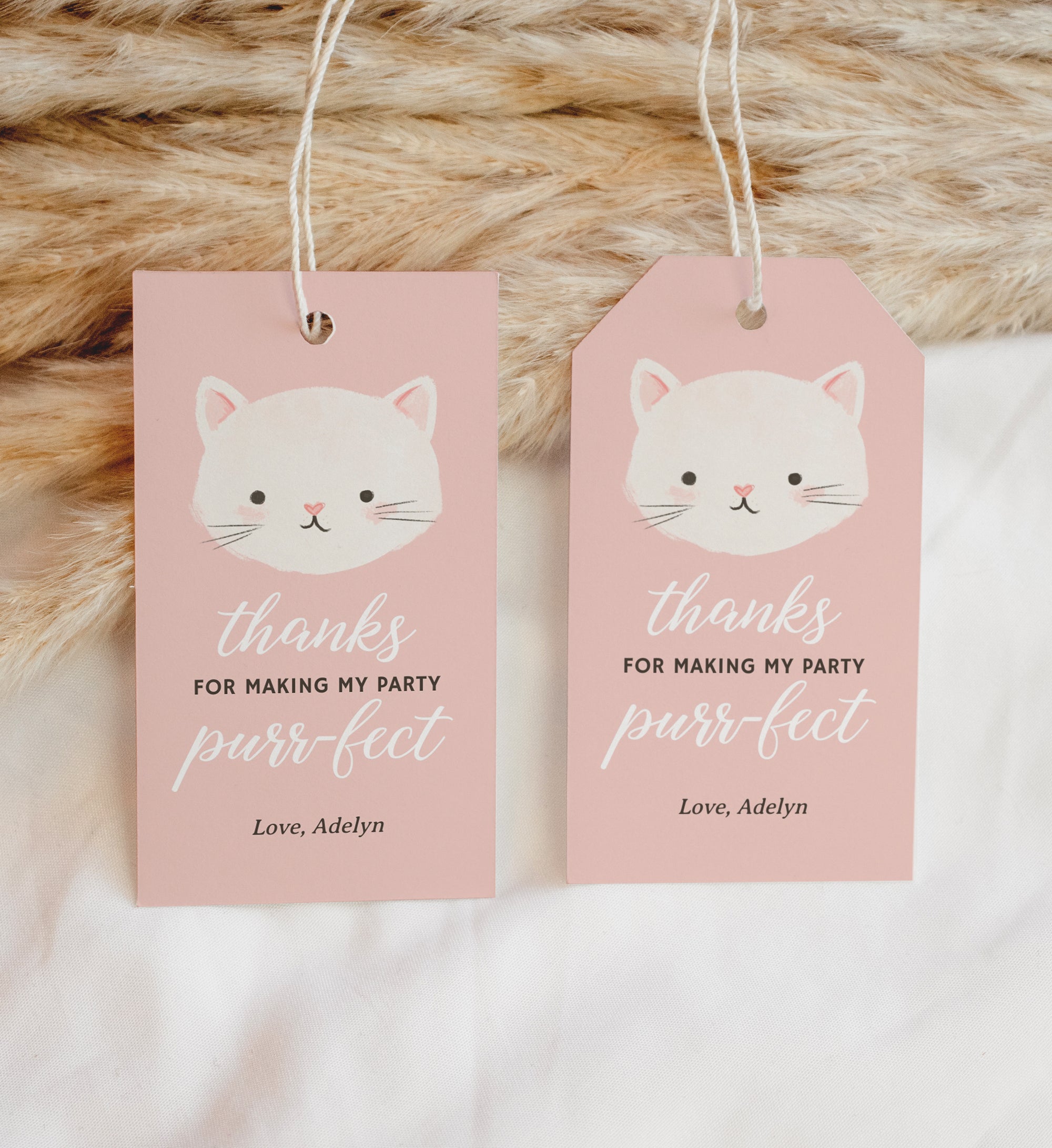 Kitten Birthday Favor Tag Template