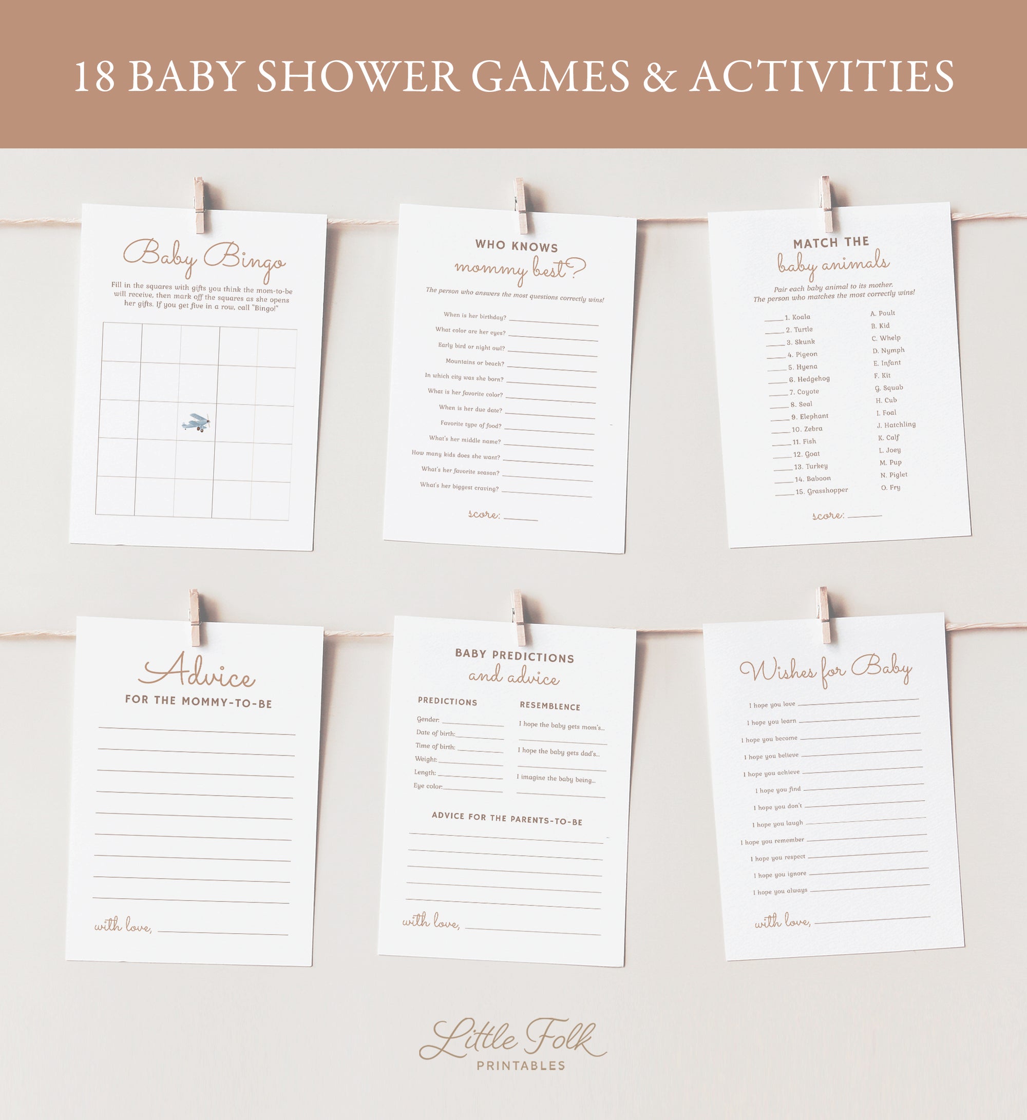 Editable Airplane Baby Shower Games Bundle