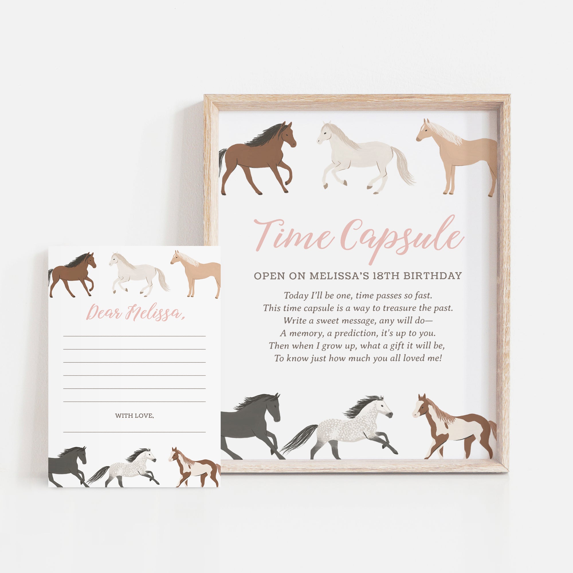 Editable Horse Birthday Time Capsule Template