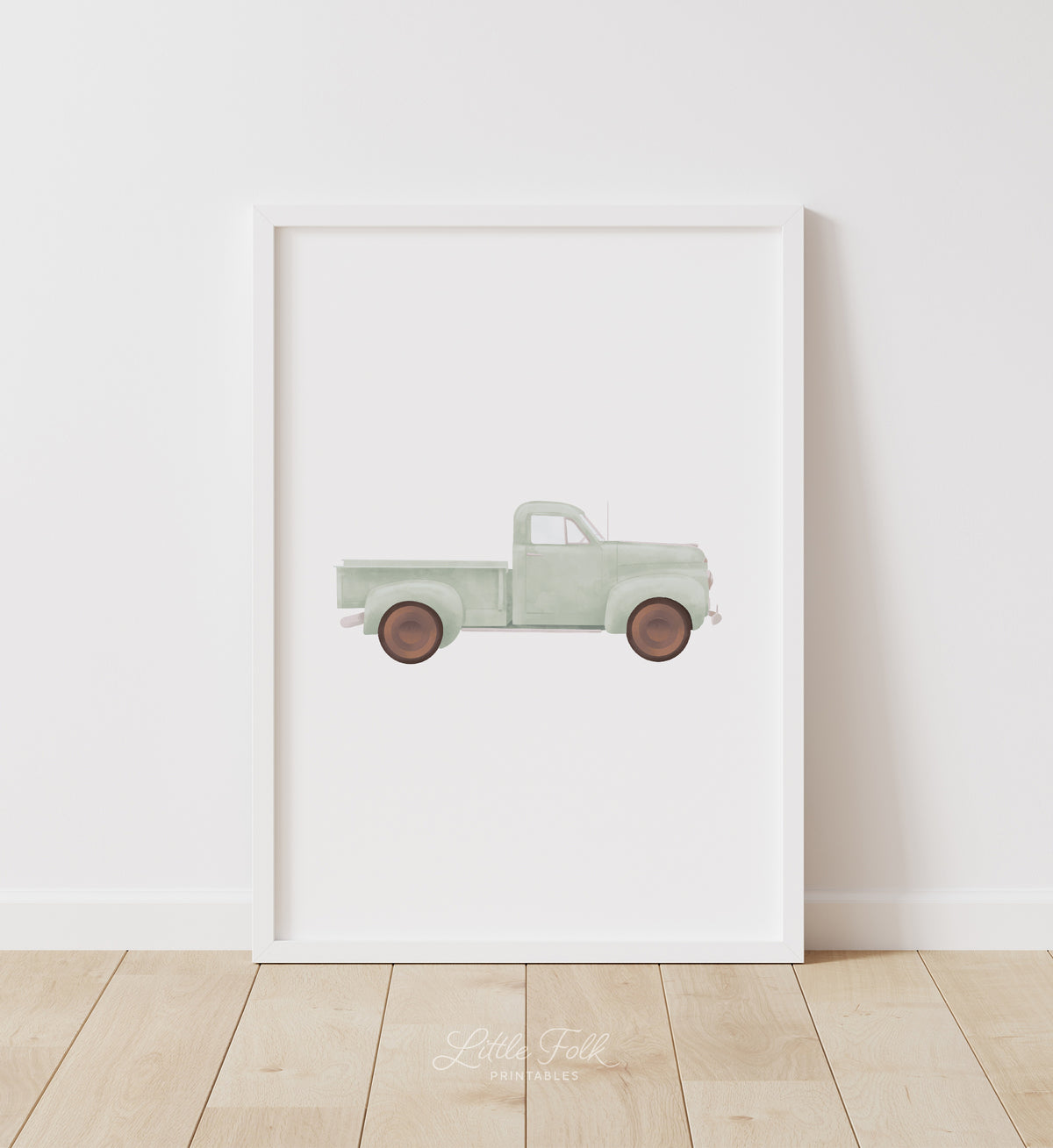 Green Vintage Truck Print (Portrait)