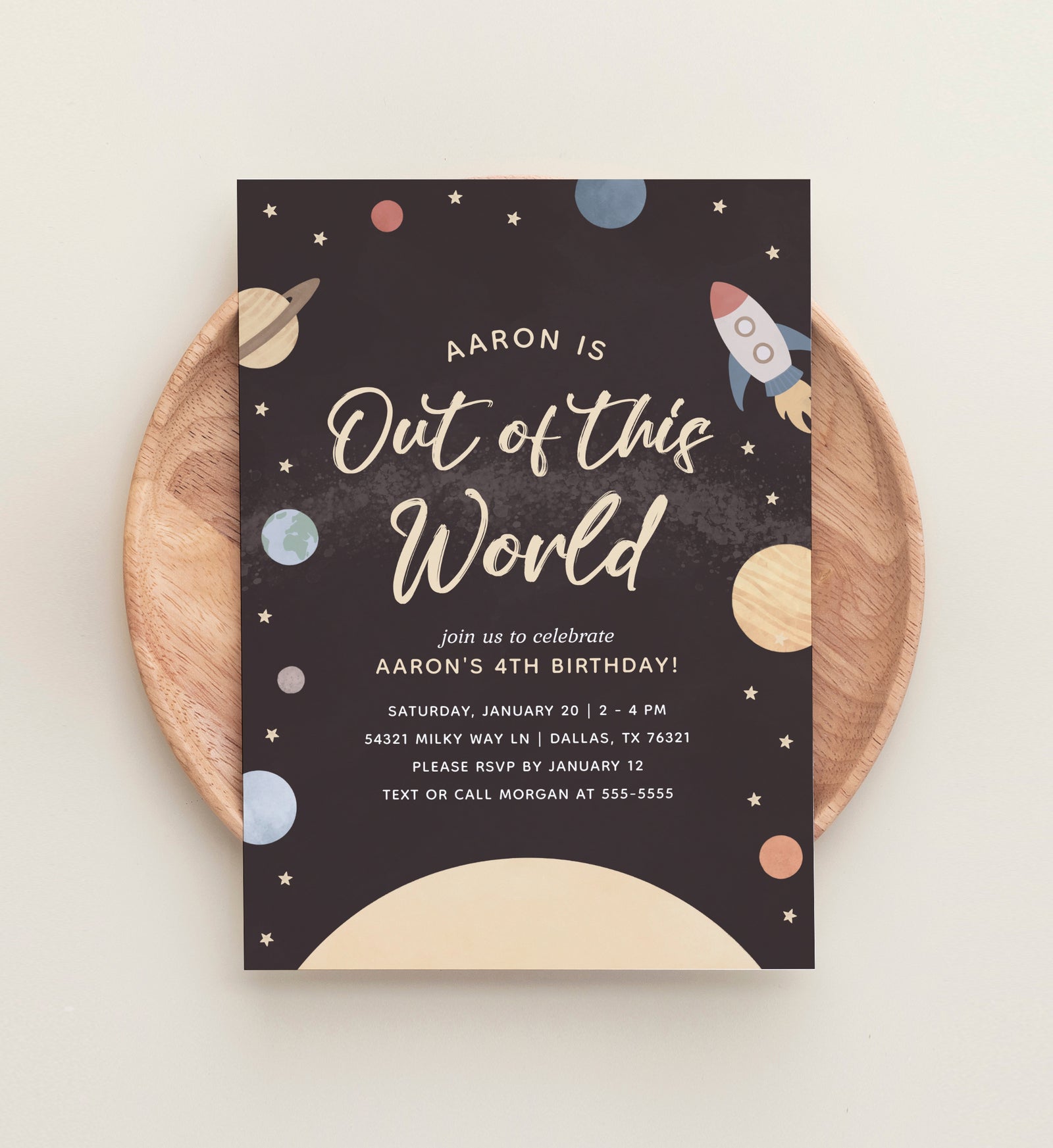 Outer Space Birthday Invitation (Out of This World)
