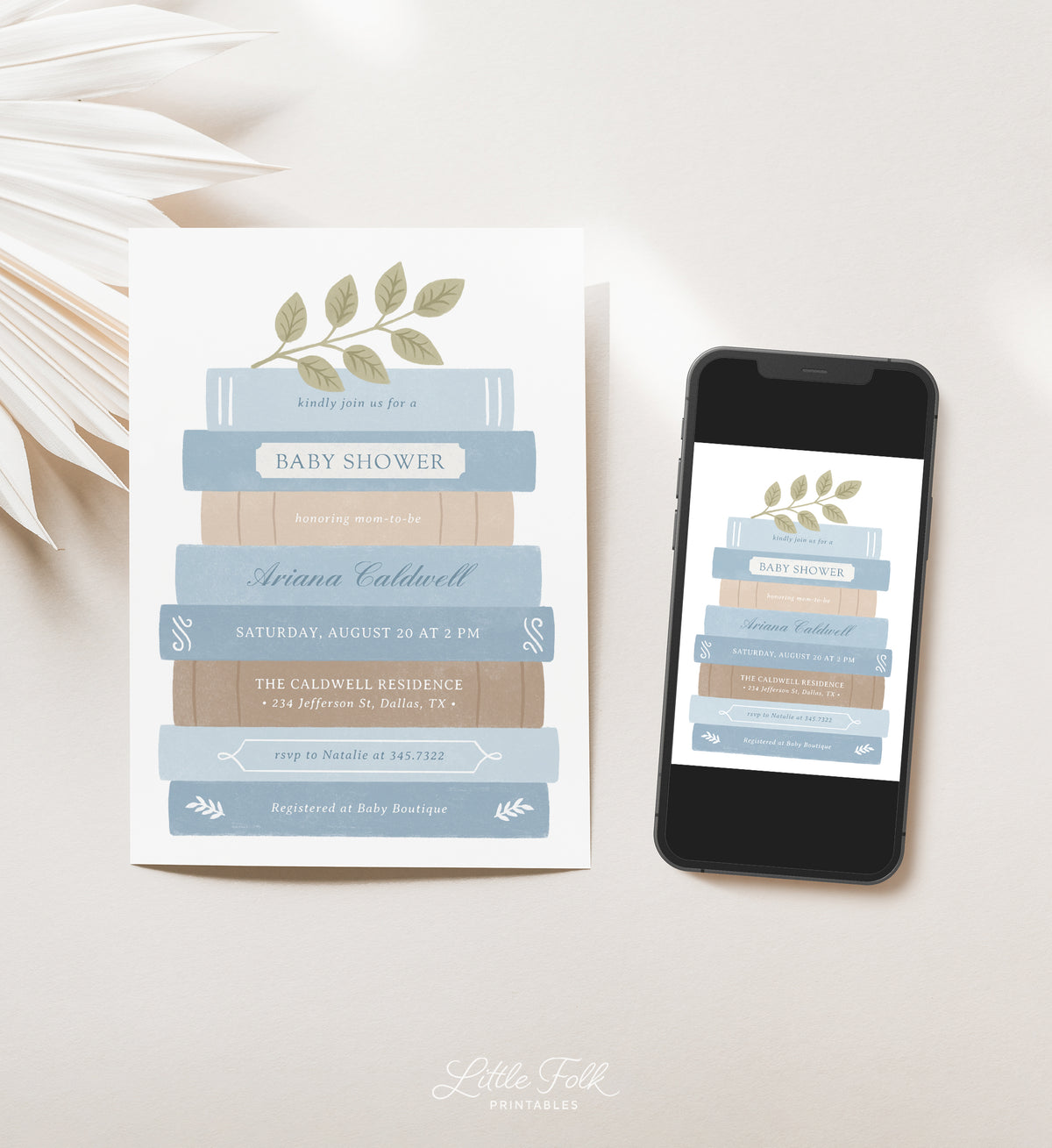 Editable Blue Storybook Baby Shower Template