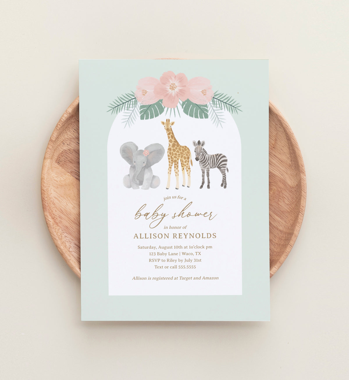 Safari Babies Baby Shower Invitation Template