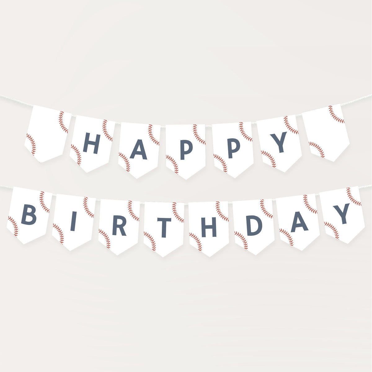 Printable Baseball Birthday Pennant Banner Template