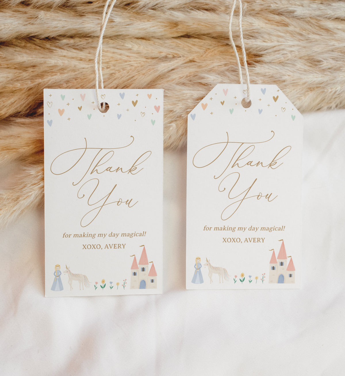 Editable Princess Birthday Favor Tag Template