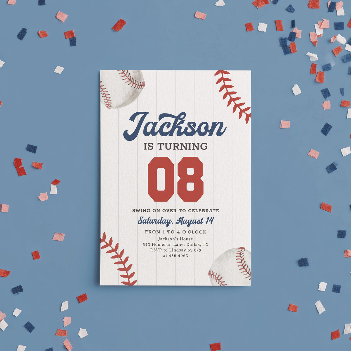 Baseball Birthday Invitation