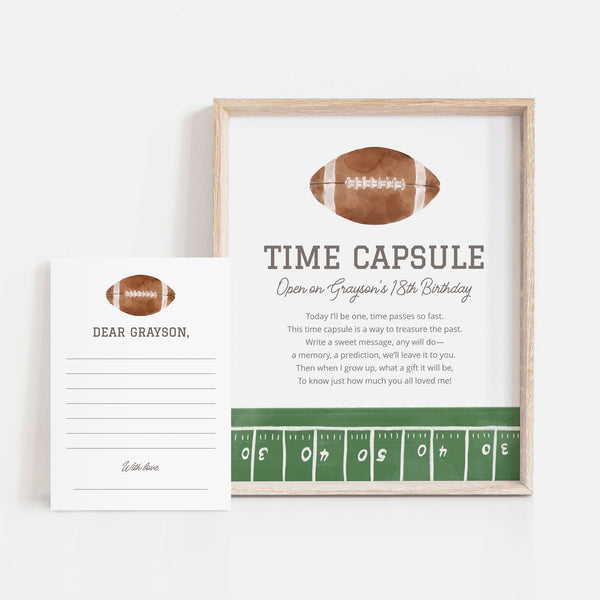Editable Football Birthday Time Capsule Template - Little Folk Printables