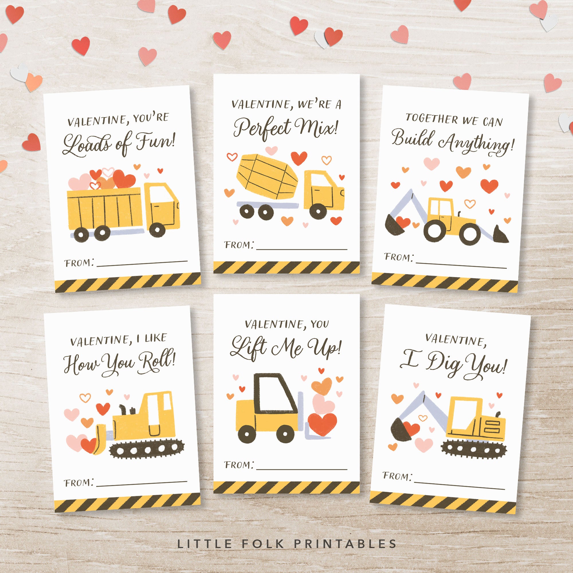 Construction Valentine's Cards