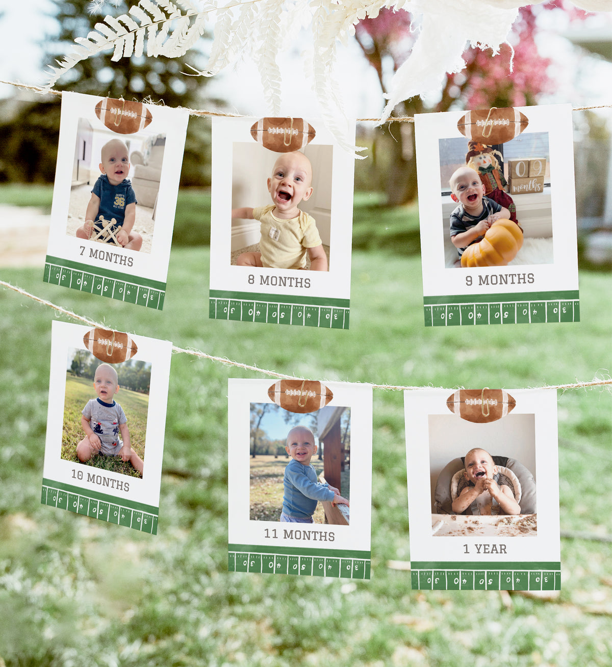 Editable Football Birthday Photo Banner Template