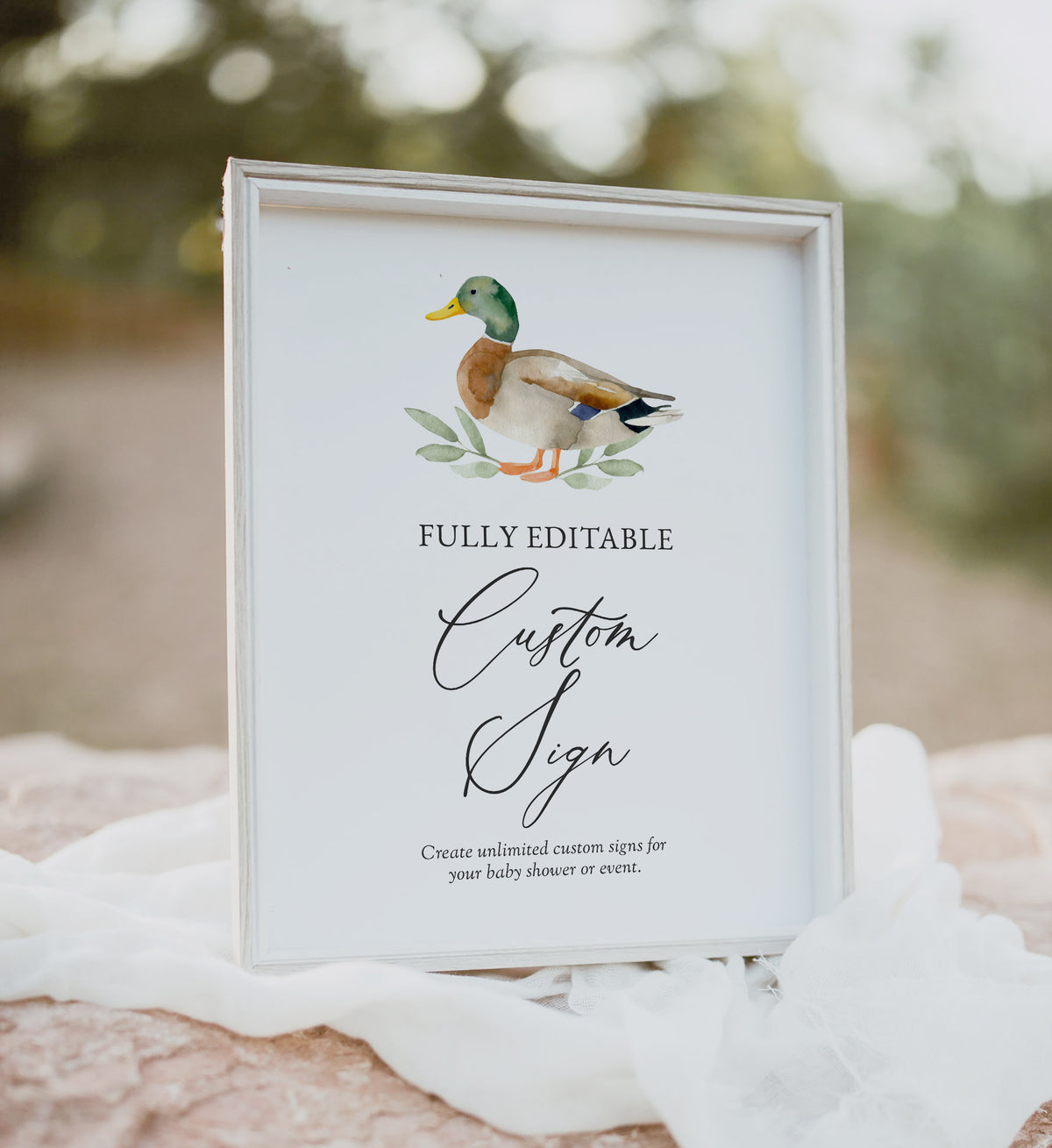 Editable Duck Baby Shower Custom Sign Template