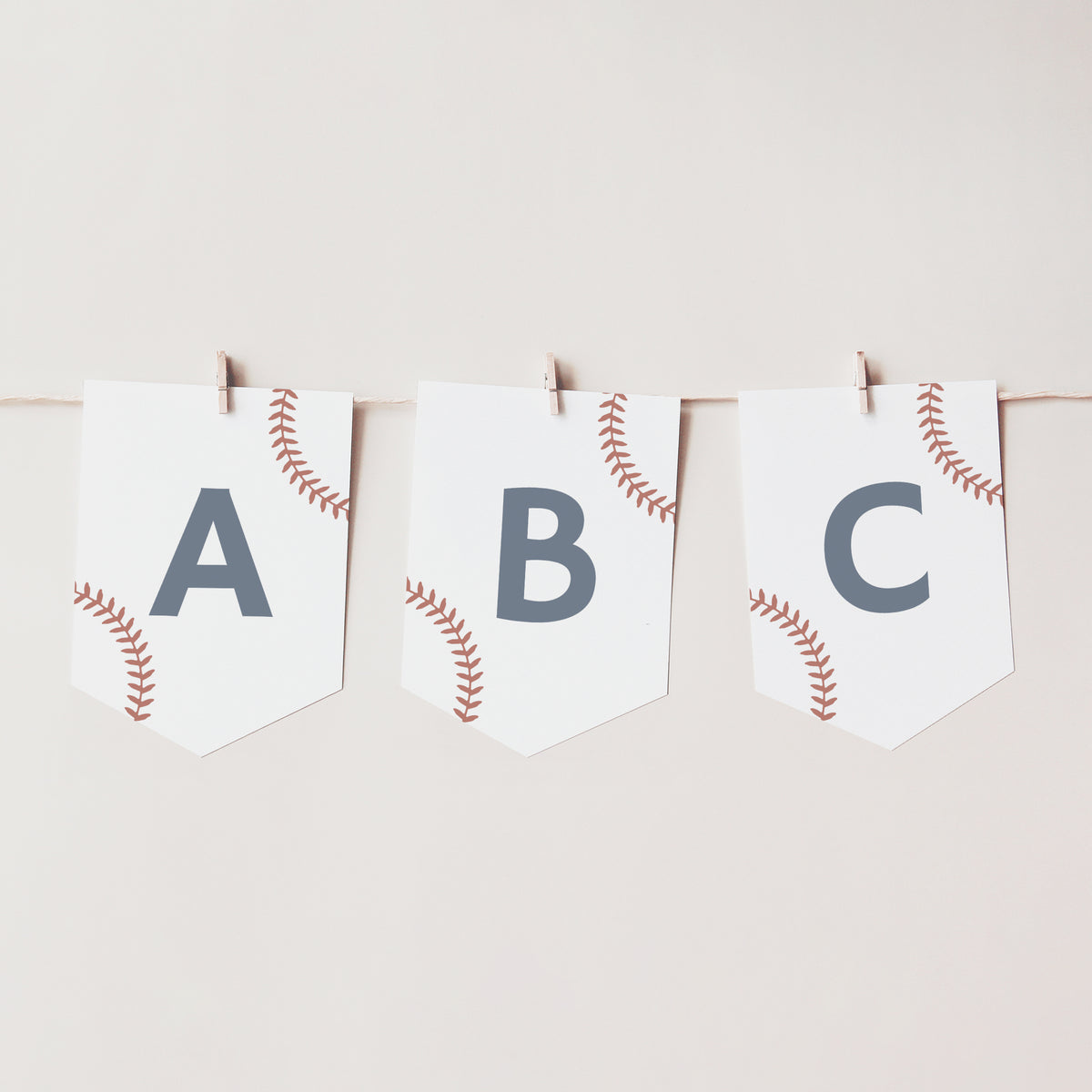 Printable Baseball Birthday Pennant Banner Template