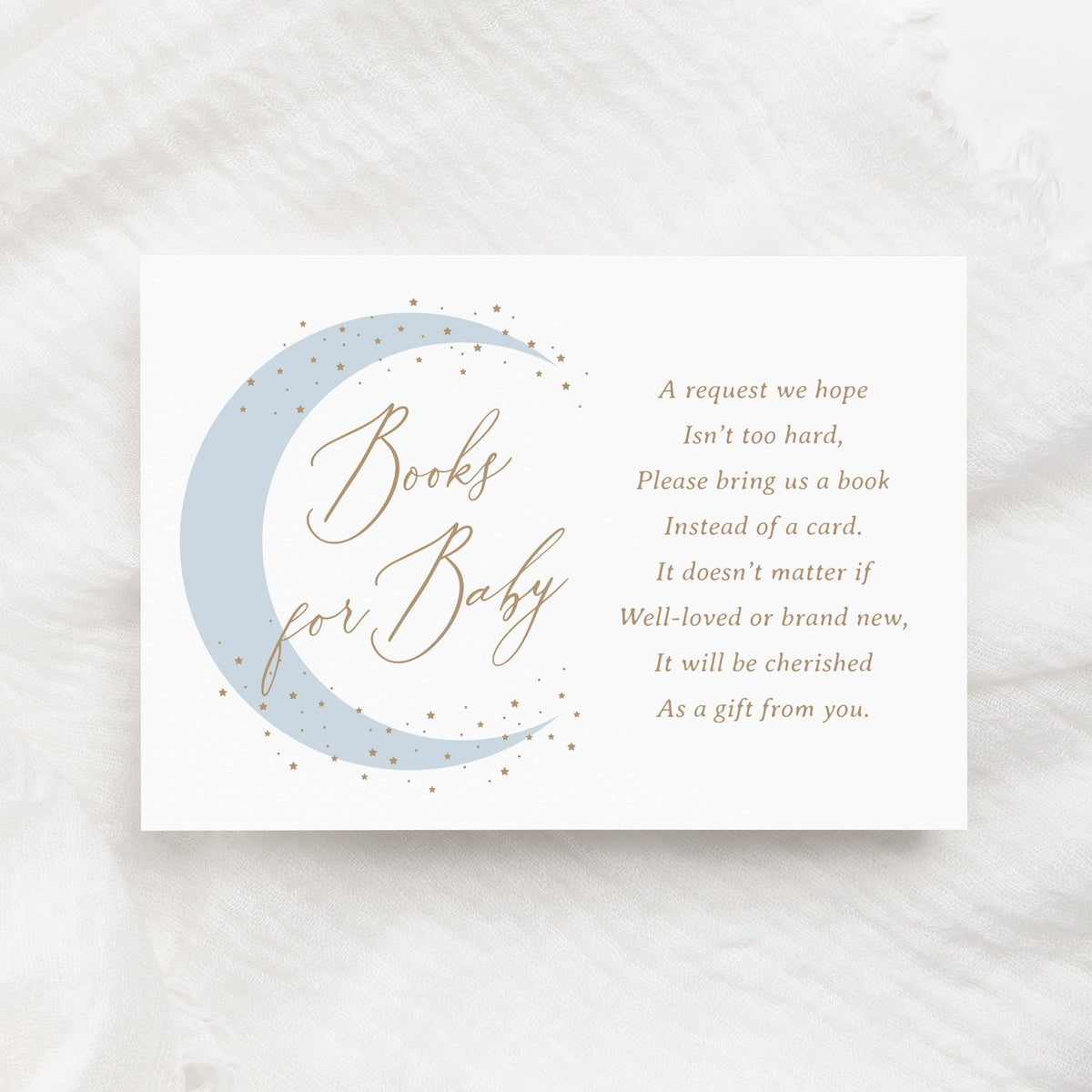 Blue Over the Moon Baby Shower Books for Baby Template