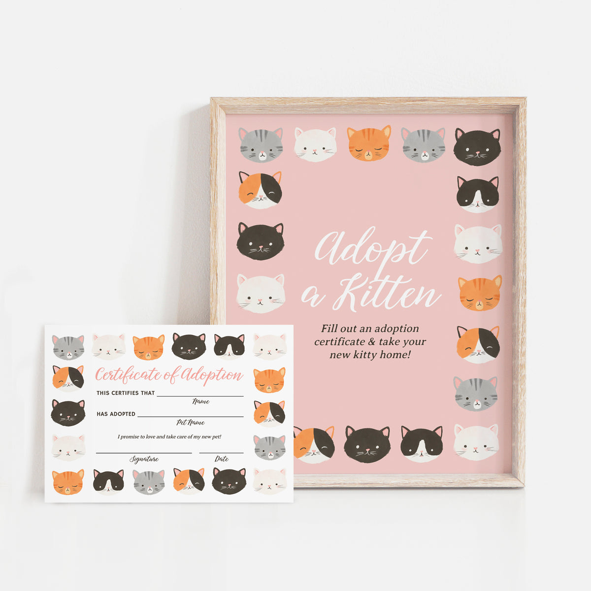 Editable Kitten Birthday Adoption Certificate Template