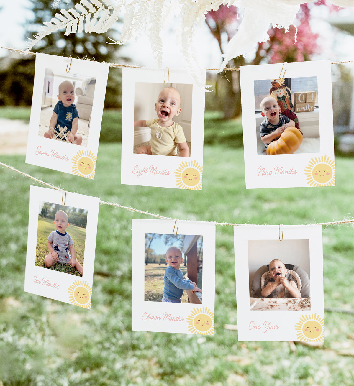 Editable Little Sunshine Birthday Photo Banner Template
