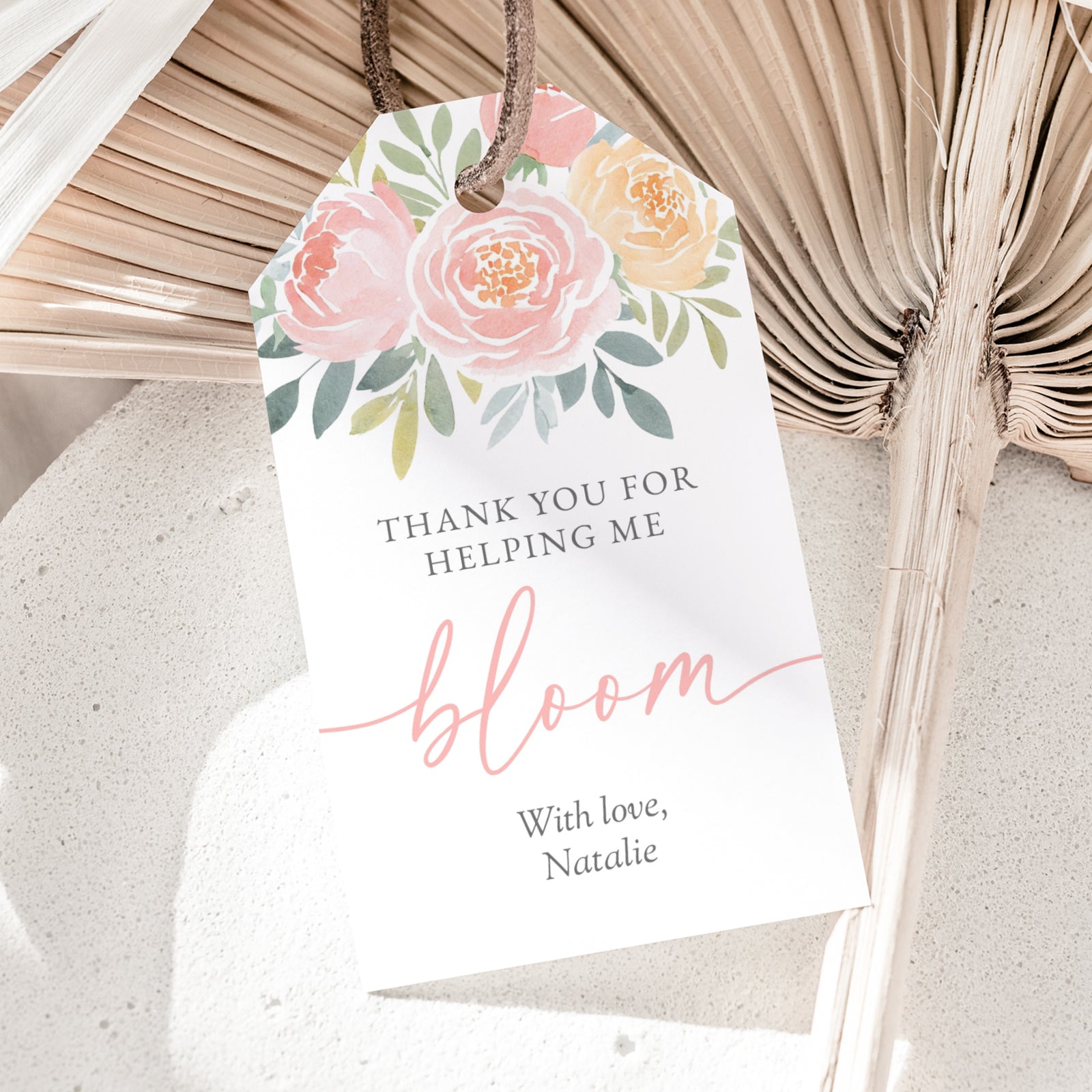 Bloom Floral Teacher Appreciation Tag Template