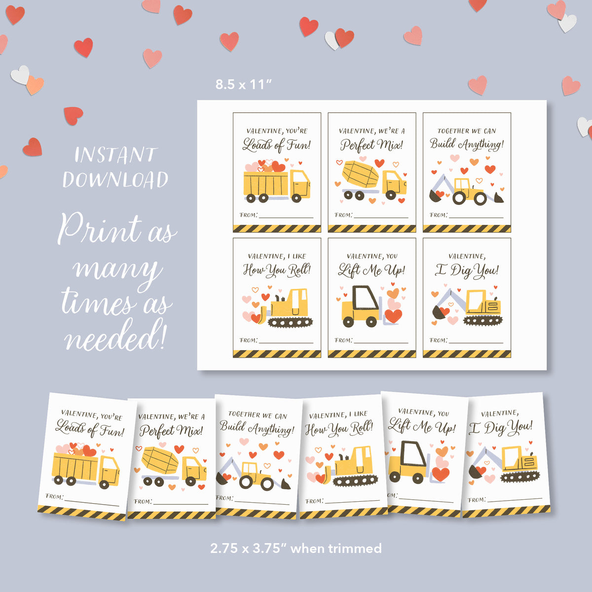 Construction Valentine&#39;s Cards