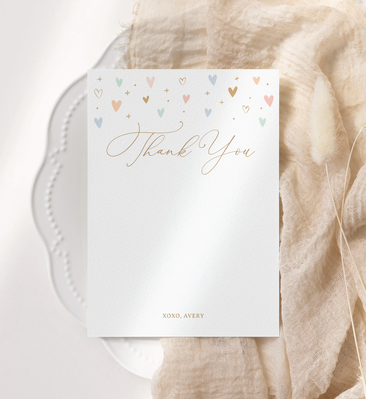 Printable Princess Birthday Flat Thank You Card Template