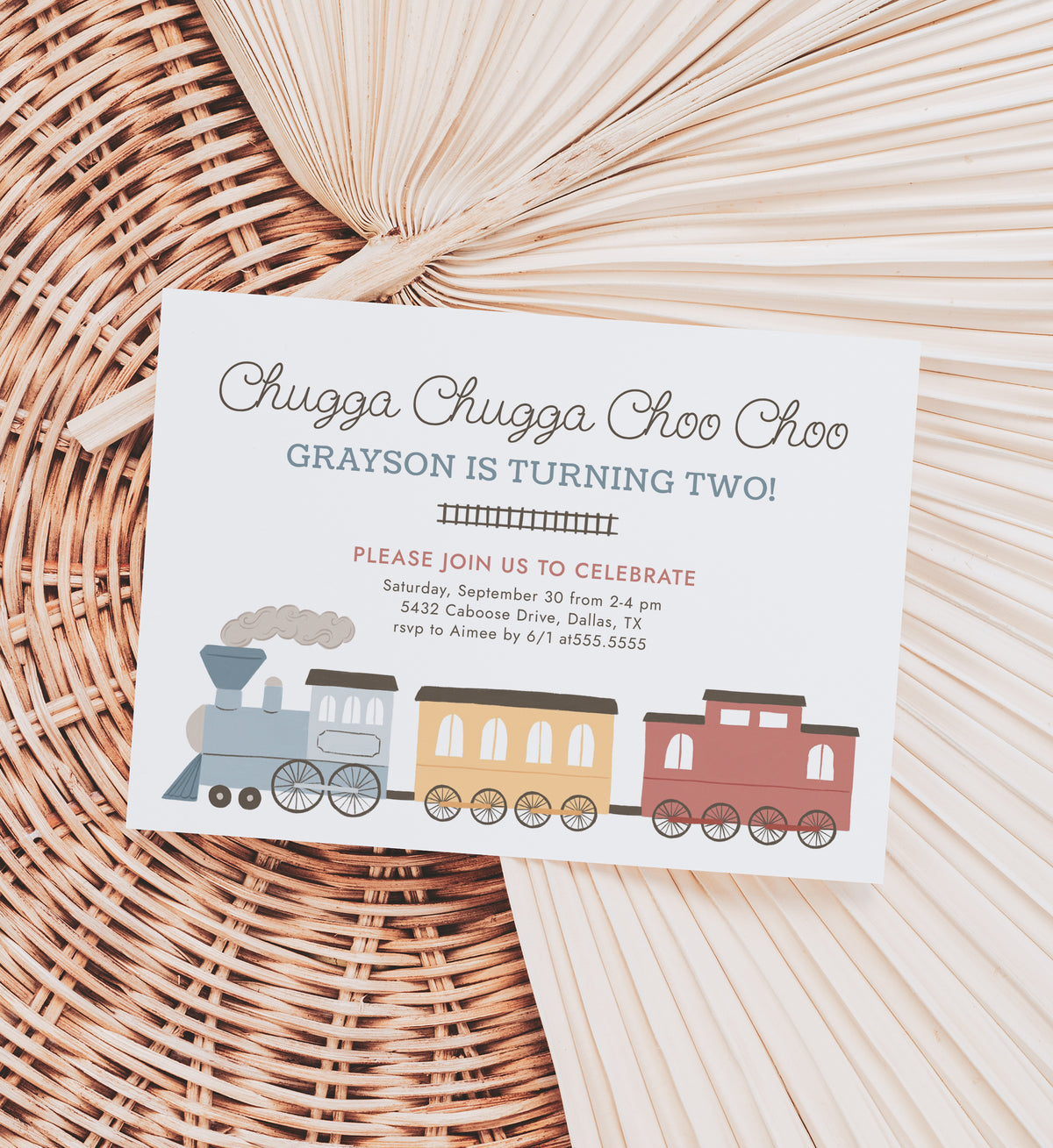 Vintage Train Birthday Invitation Template