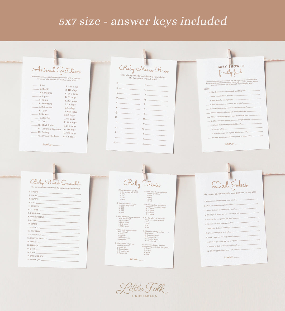 Editable Airplane Baby Shower Games Bundle