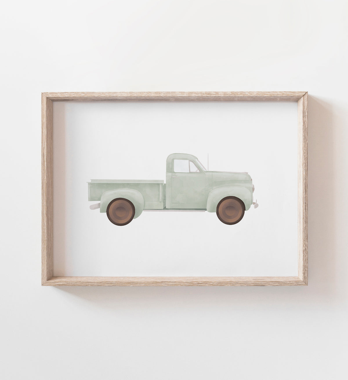 Green Vintage Truck Print (Landscape)
