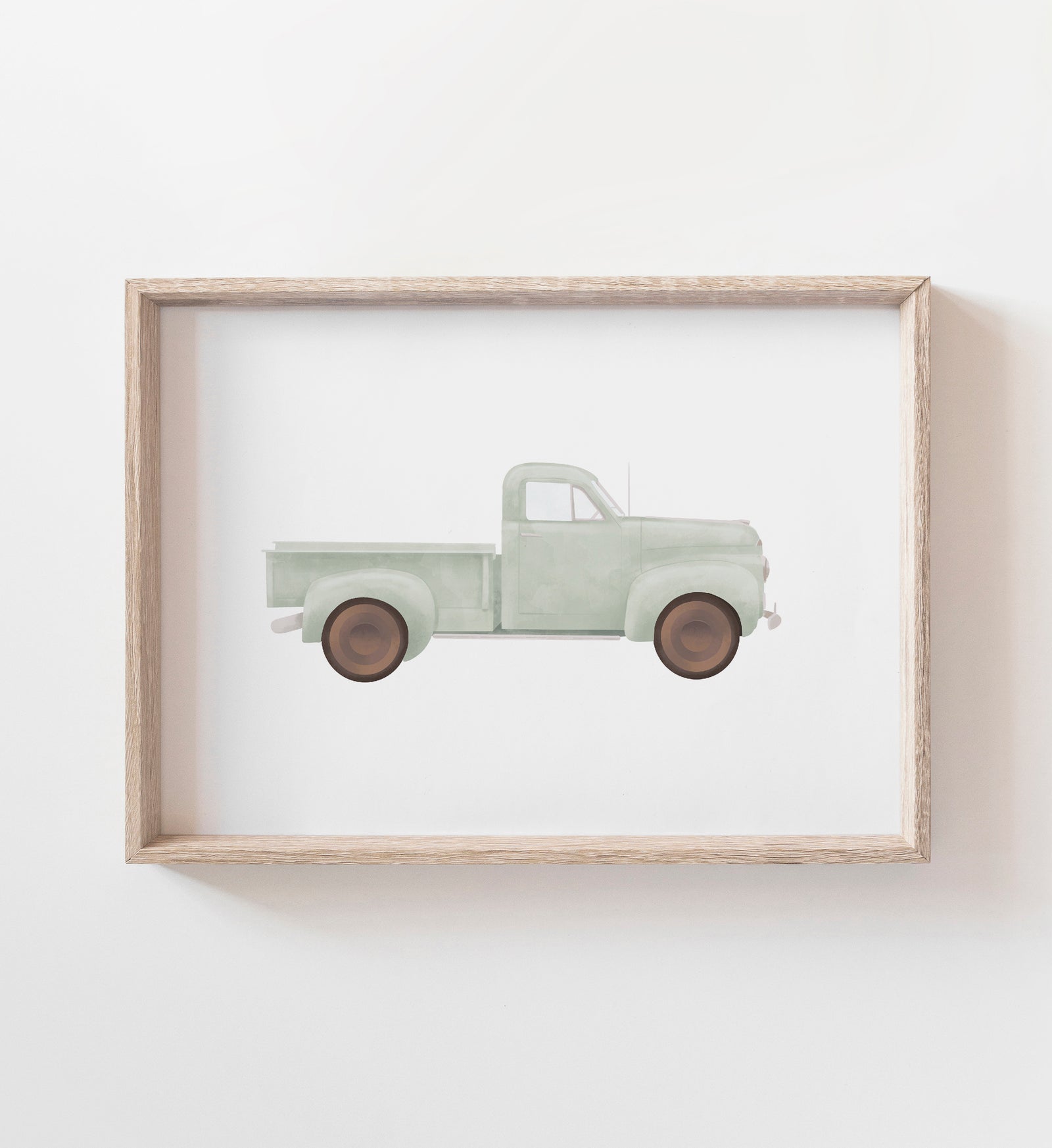 Green Vintage Truck Print (Landscape)