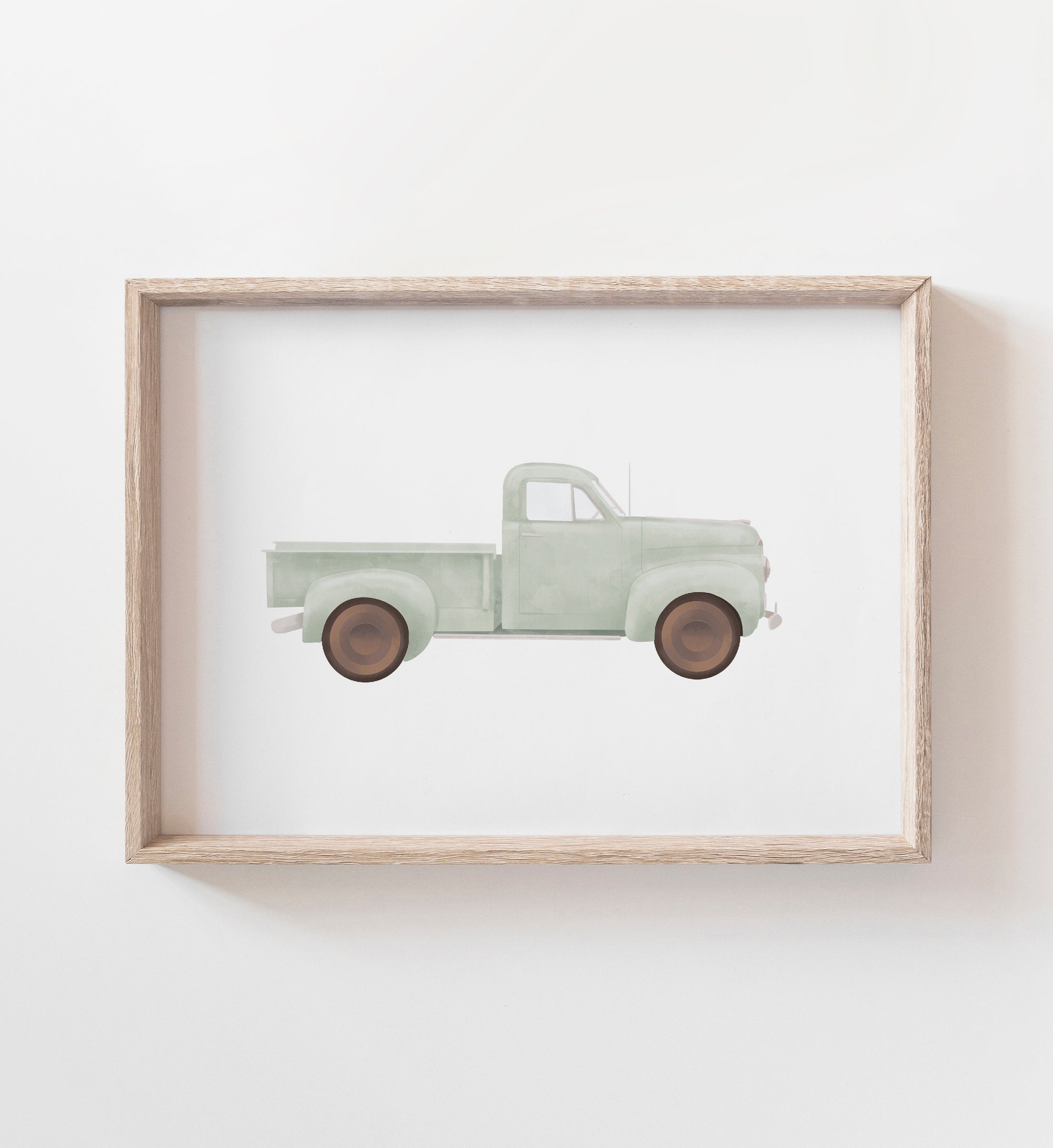 Green Vintage Truck Print (Landscape)