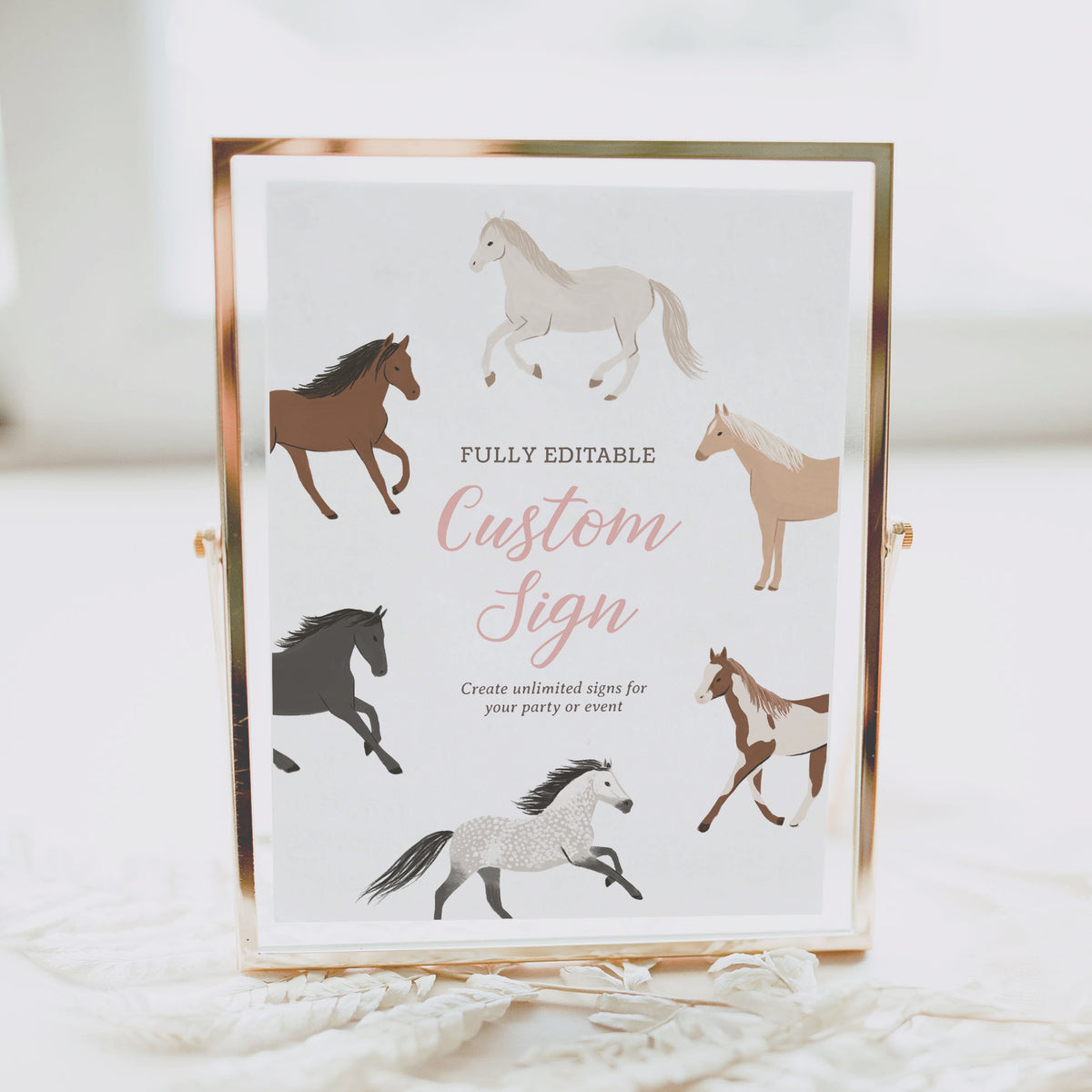 Editable Horse Birthday Custom Sign Template