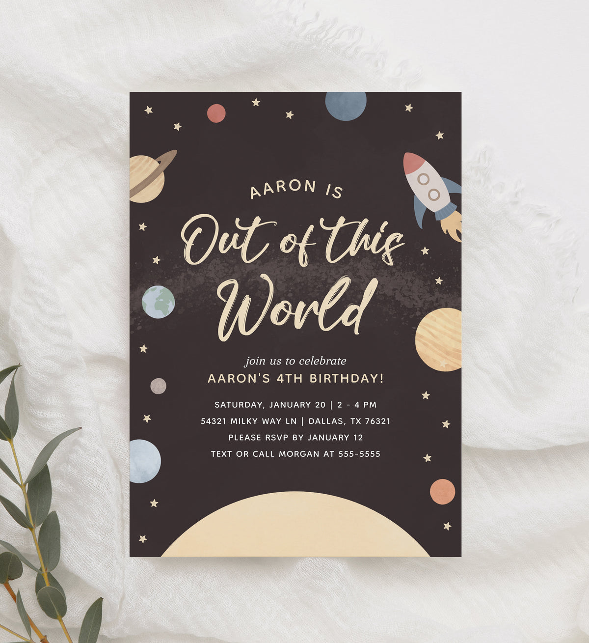 Outer Space Birthday Invitation (Out of This World)