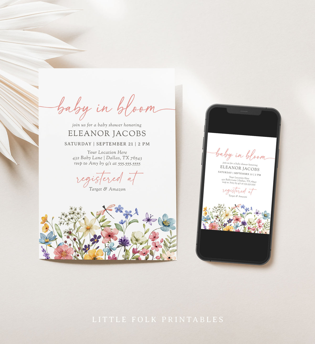 Baby in Bloom Wildflower Baby Shower Invitation