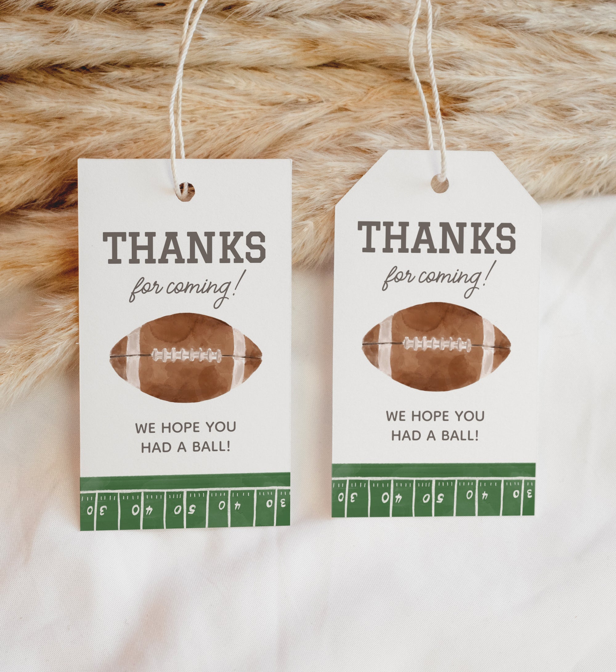 Editable Football Birthday Favor Tag Template