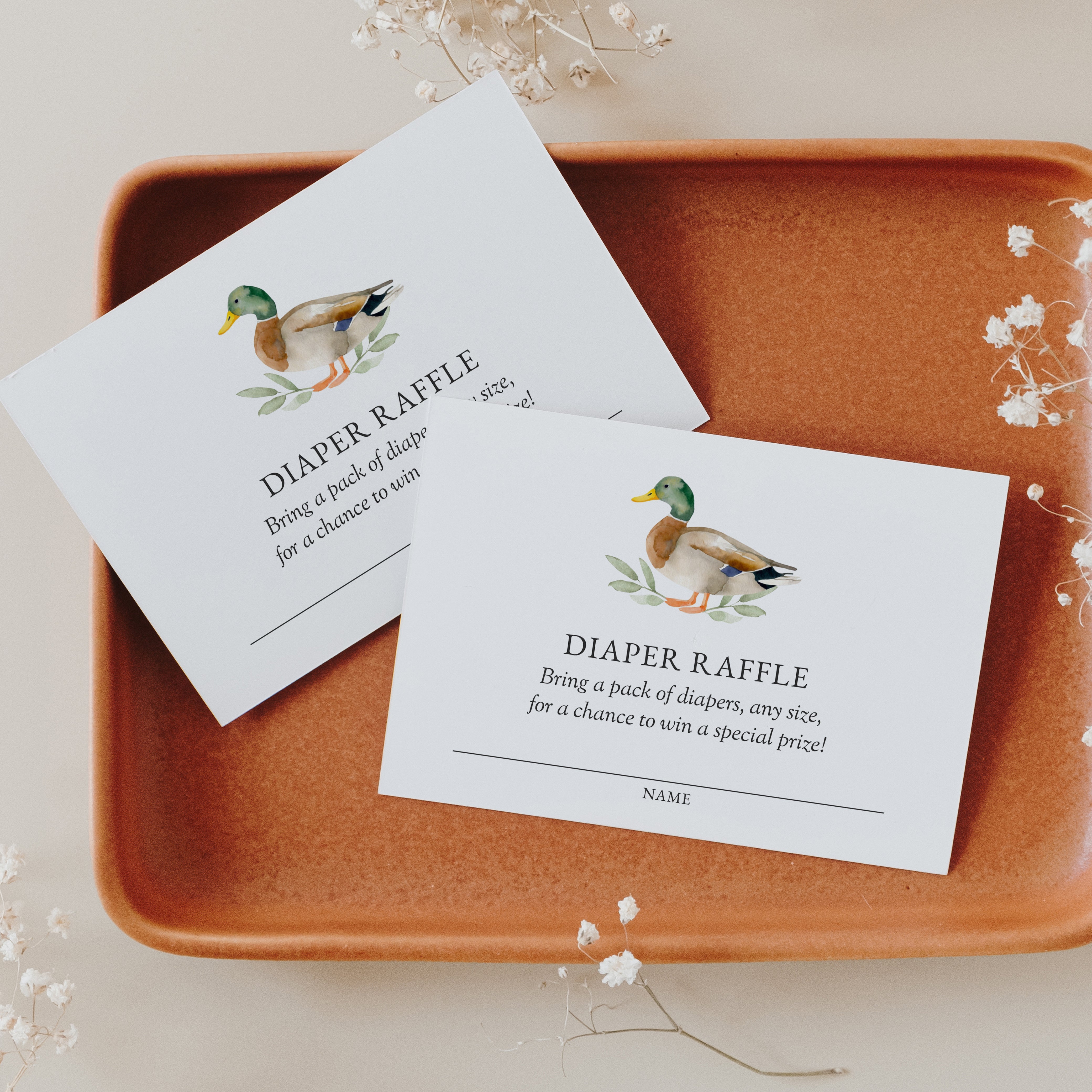 Ducket Raffle Tickets Editable Duck Baby Shower Diaper Raffle Ticket Template - Little Folk ...