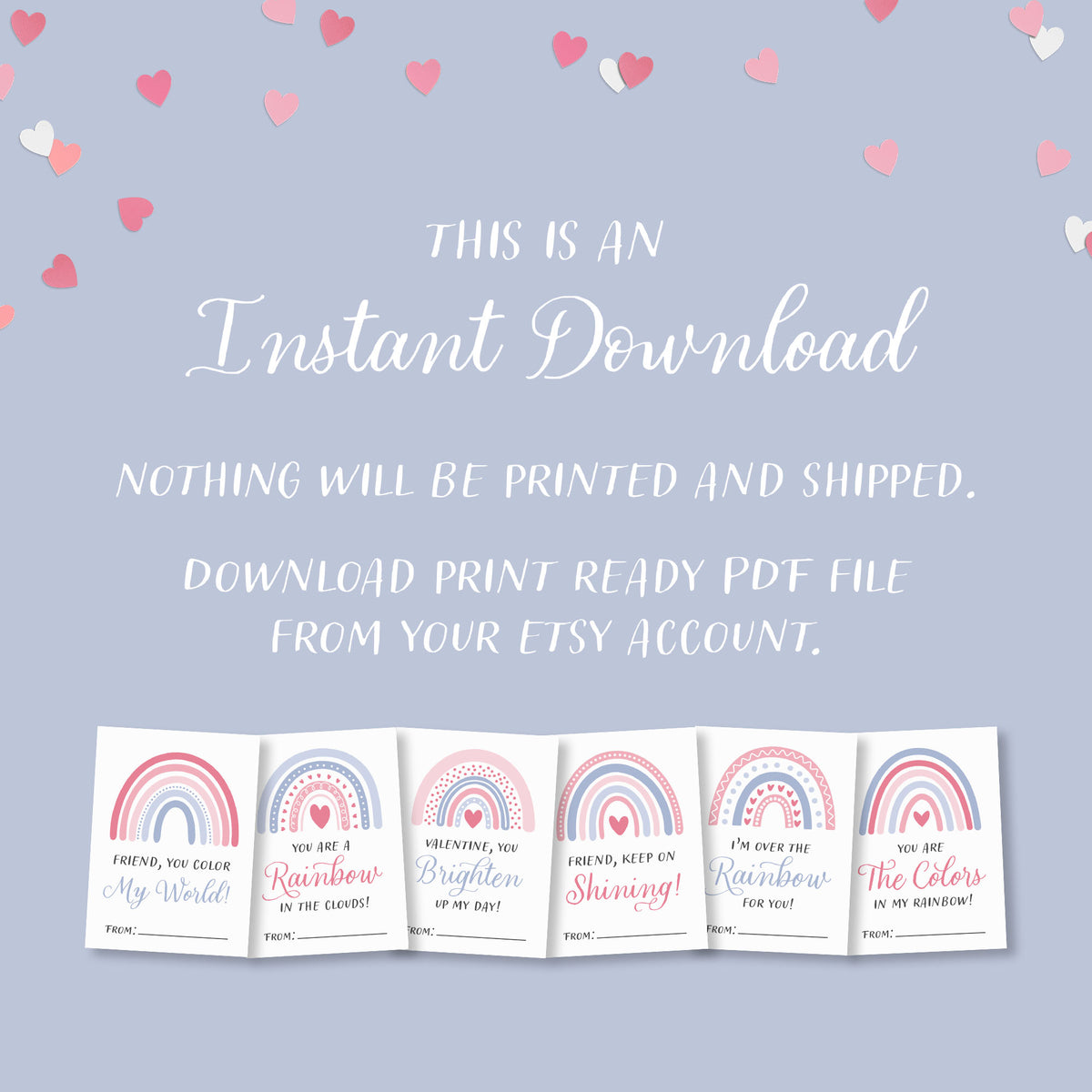 Rainbow Valentine&#39;s Cards