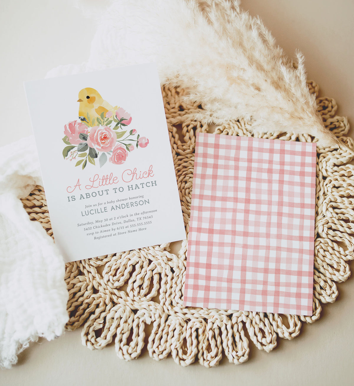 Editable Little Chick Baby Shower Invitation Template