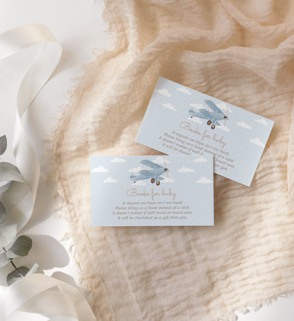 Airplane Baby Shower Books for Baby Template