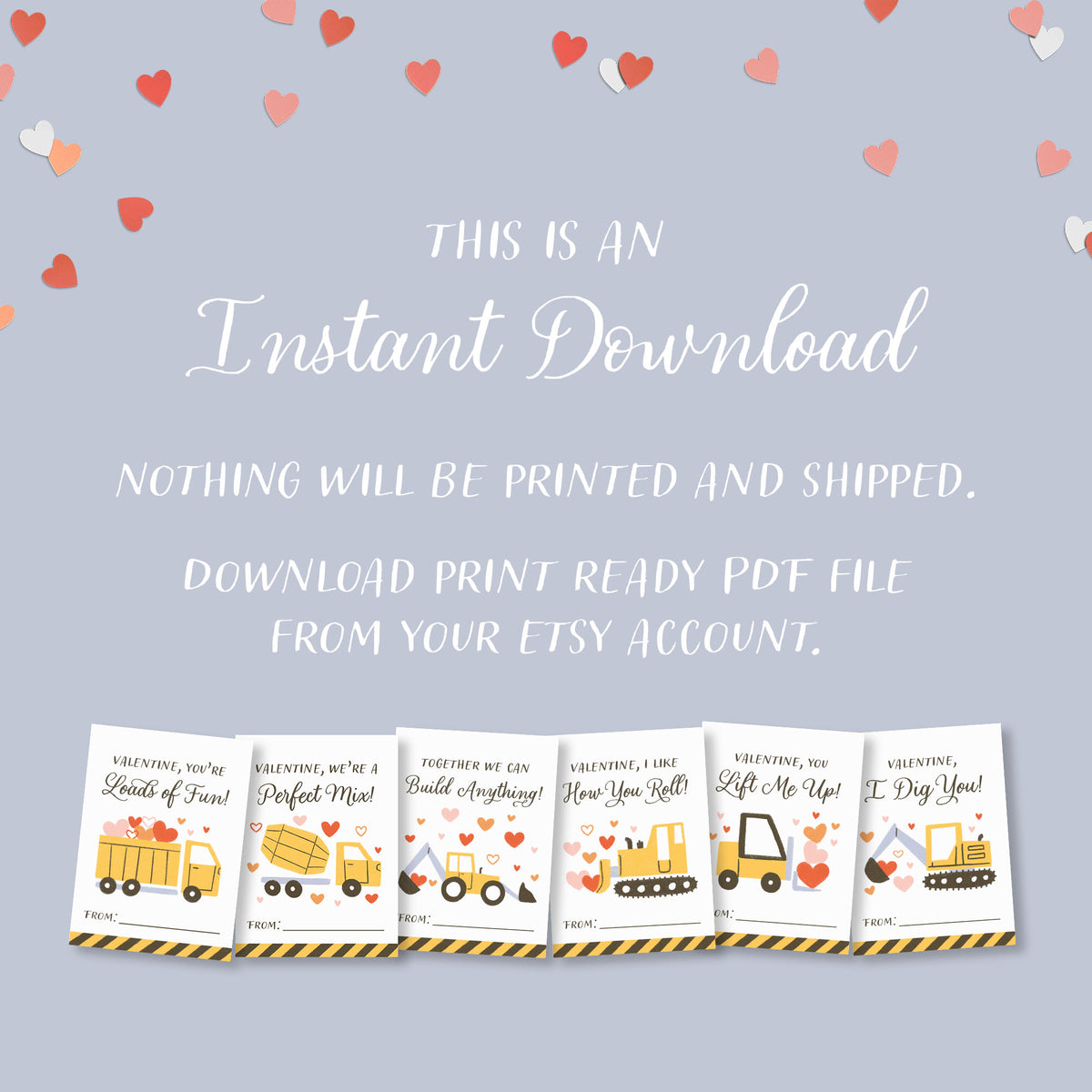 Construction Valentine&#39;s Cards