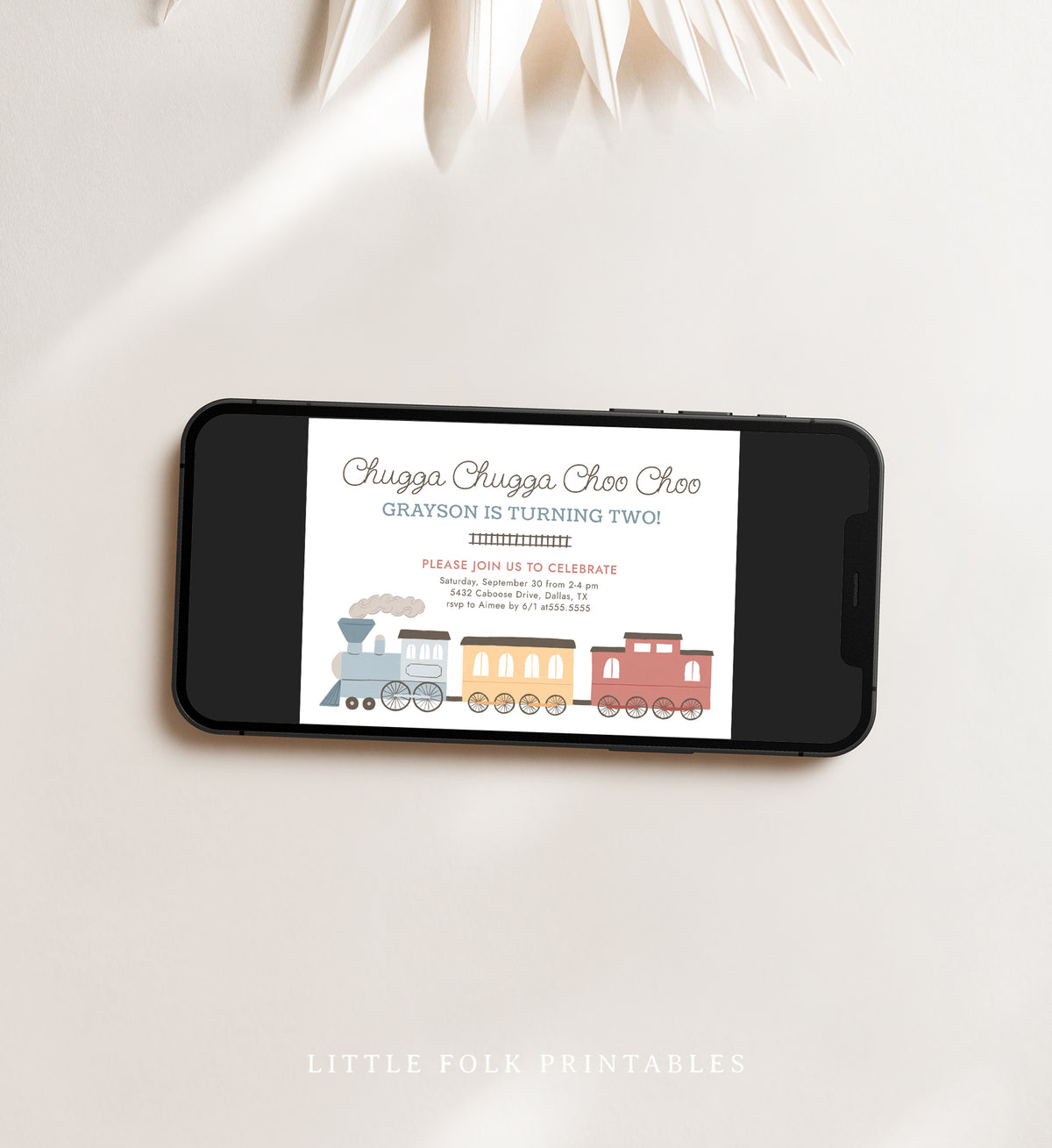 Vintage Train Birthday Invitation Template