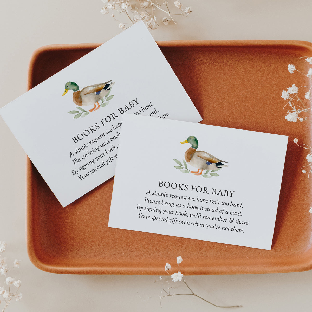 Editable Duck Baby Shower Books for Baby Template