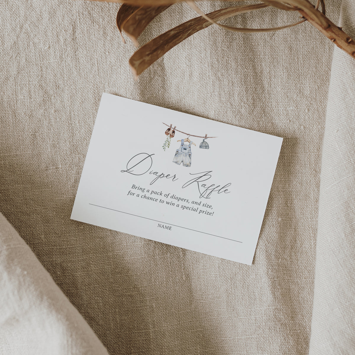 Boy Baby Clothes Diaper Raffle Ticket Template