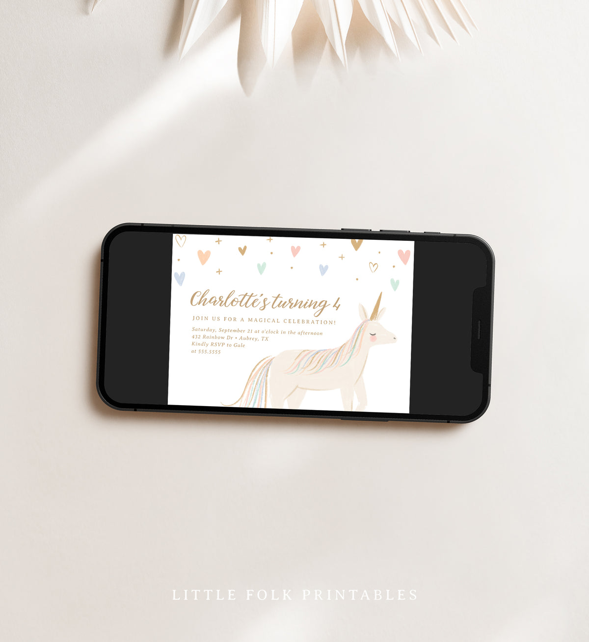 Unicorn Birthday Party Invitation Template