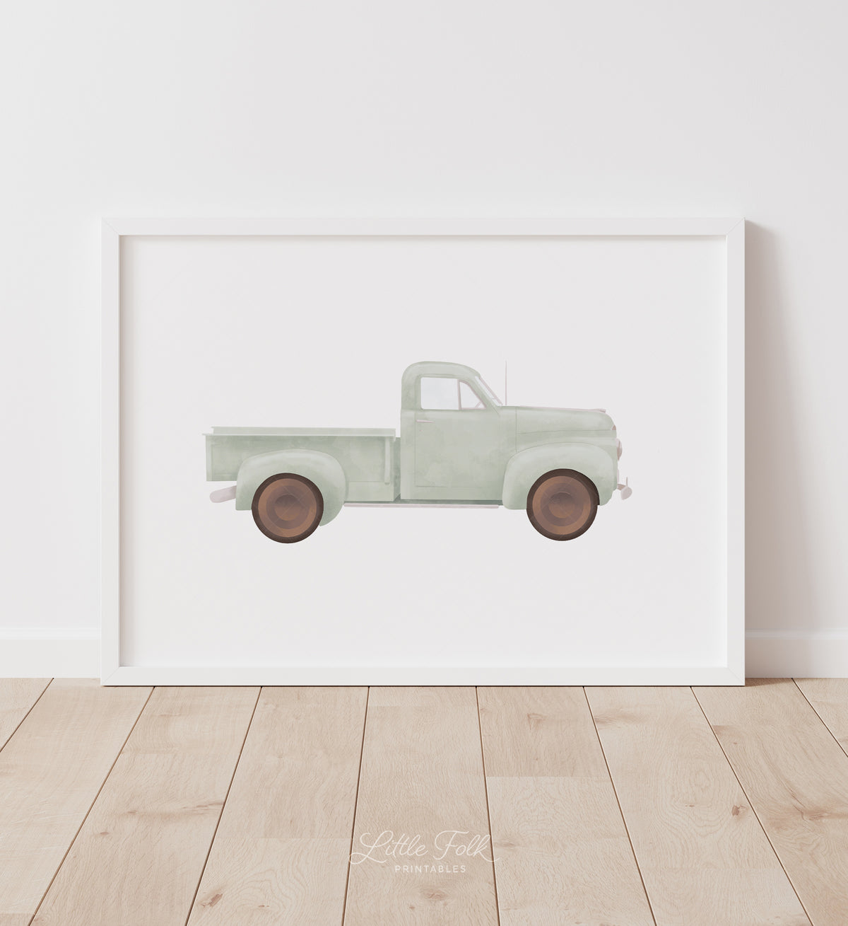 Green Vintage Truck Print (Landscape)