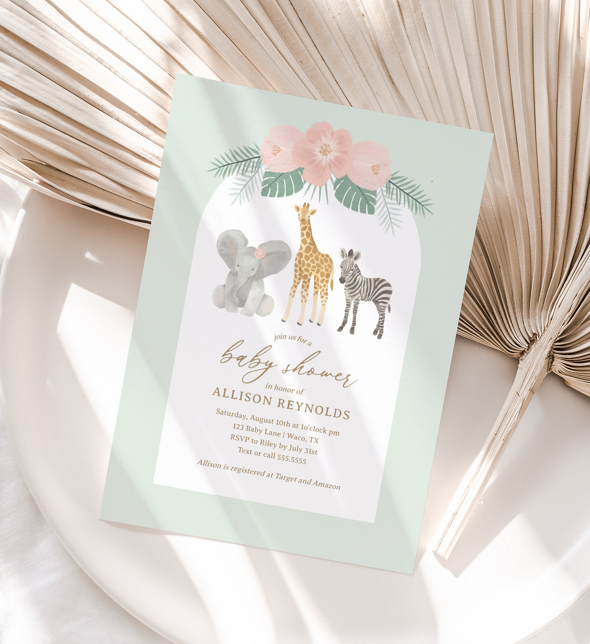 Safari Babies Baby Shower Invitation Template