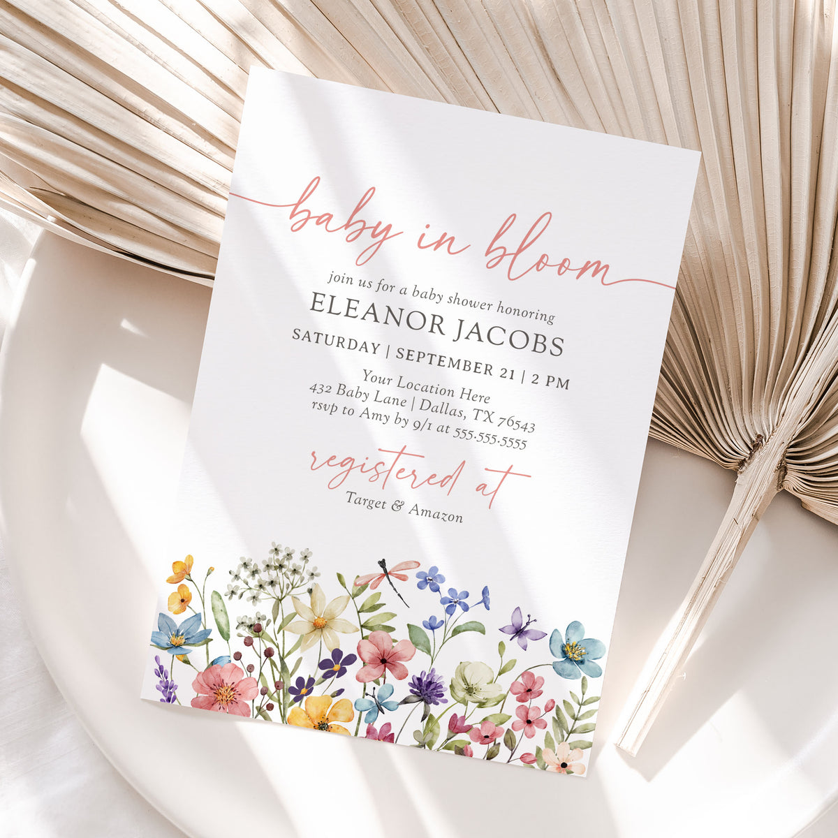 Baby in Bloom Wildflower Baby Shower Invitation