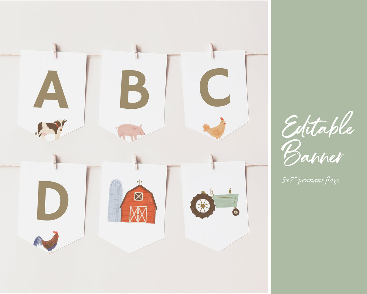 Editable Farm Any Age Birthday Bundle
