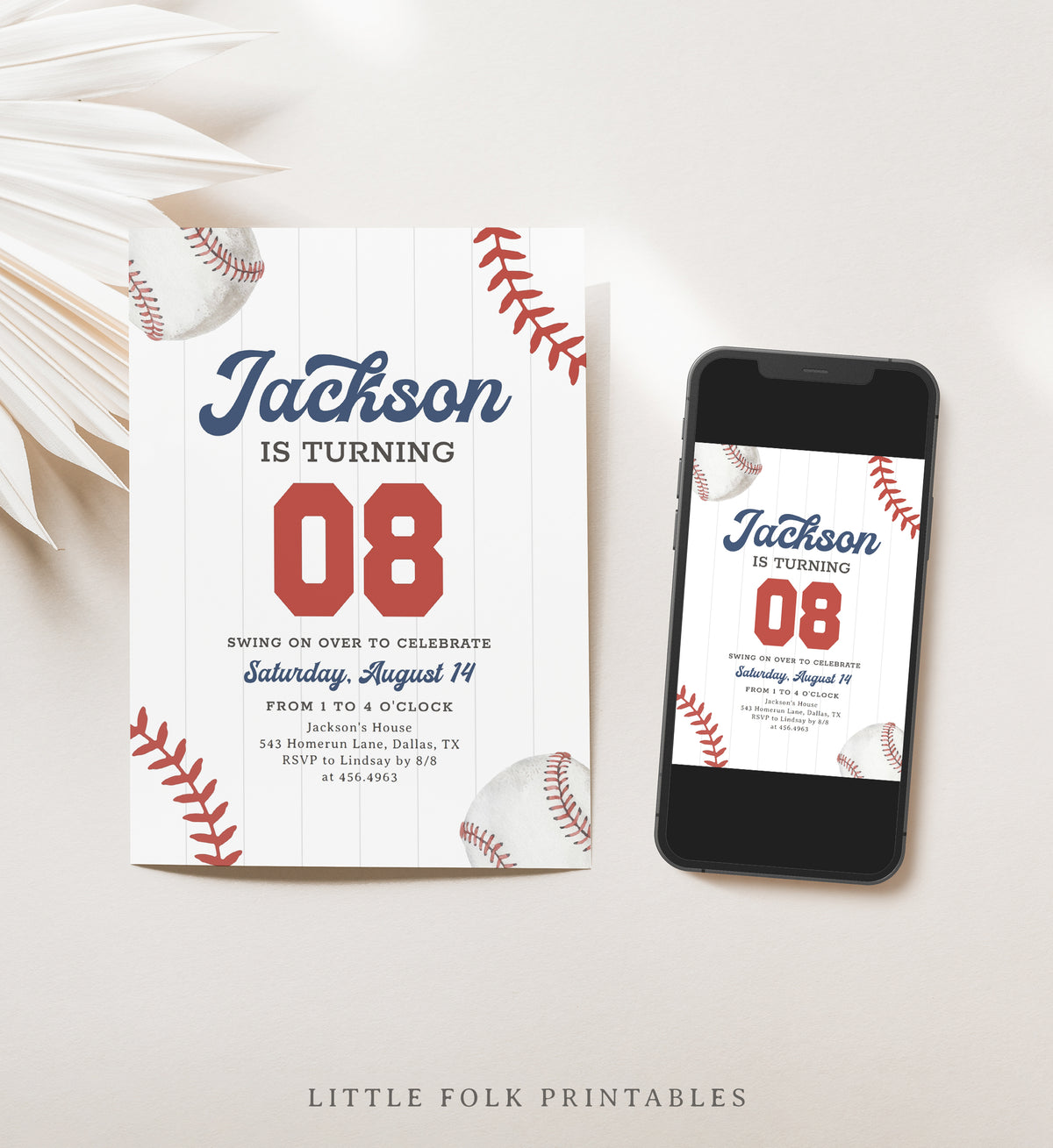 Baseball Birthday Invitation