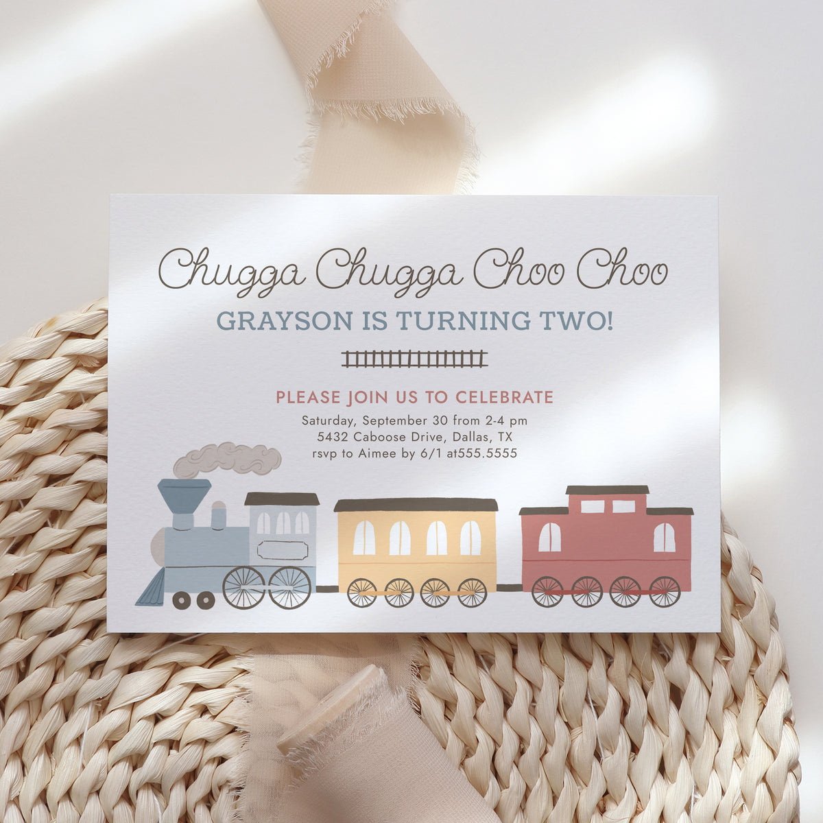 Vintage Train Birthday Invitation Template