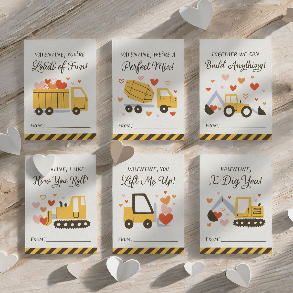 Construction Valentine&#39;s Cards