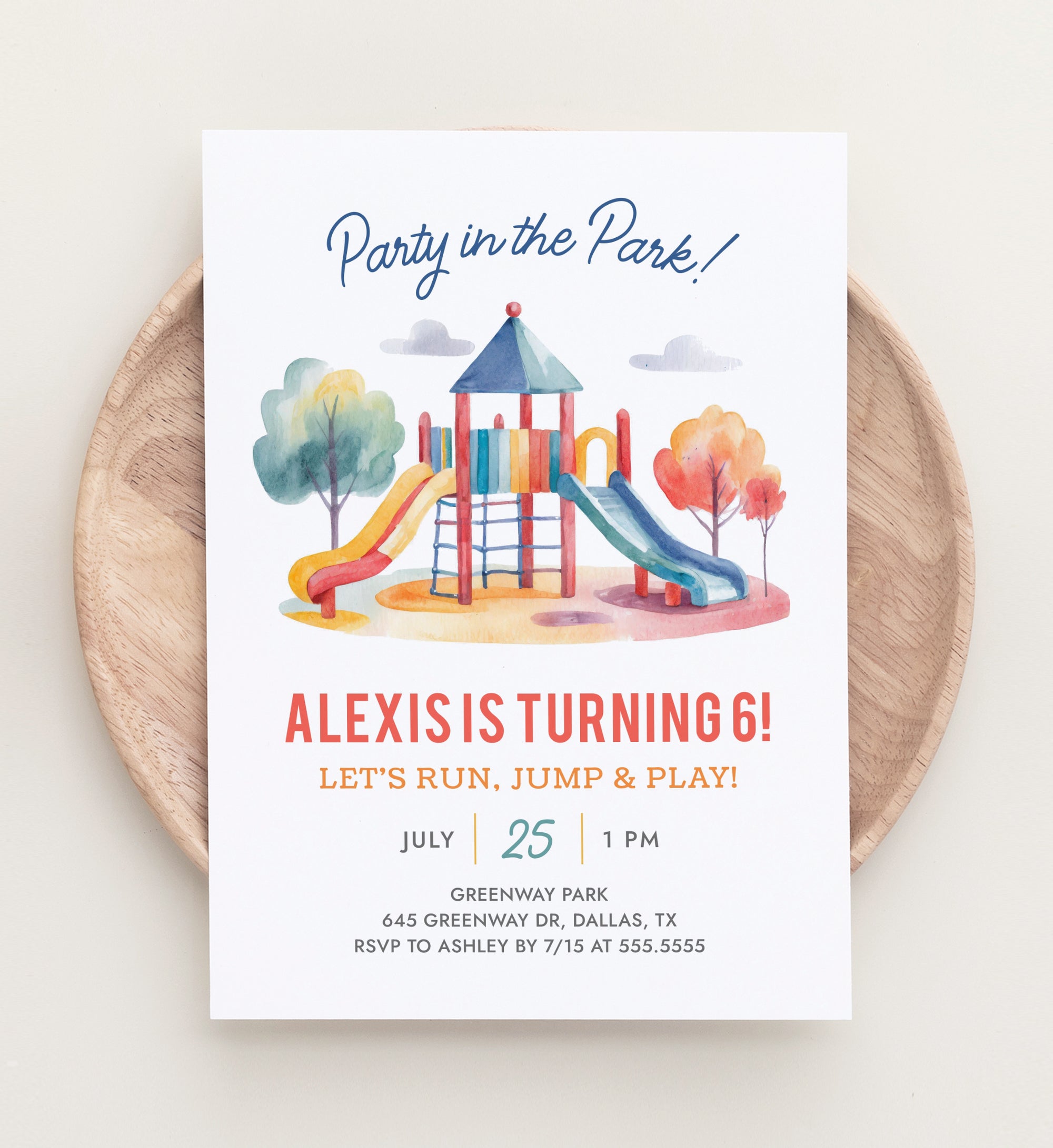 Editable Playground Birthday Party Invitation Template