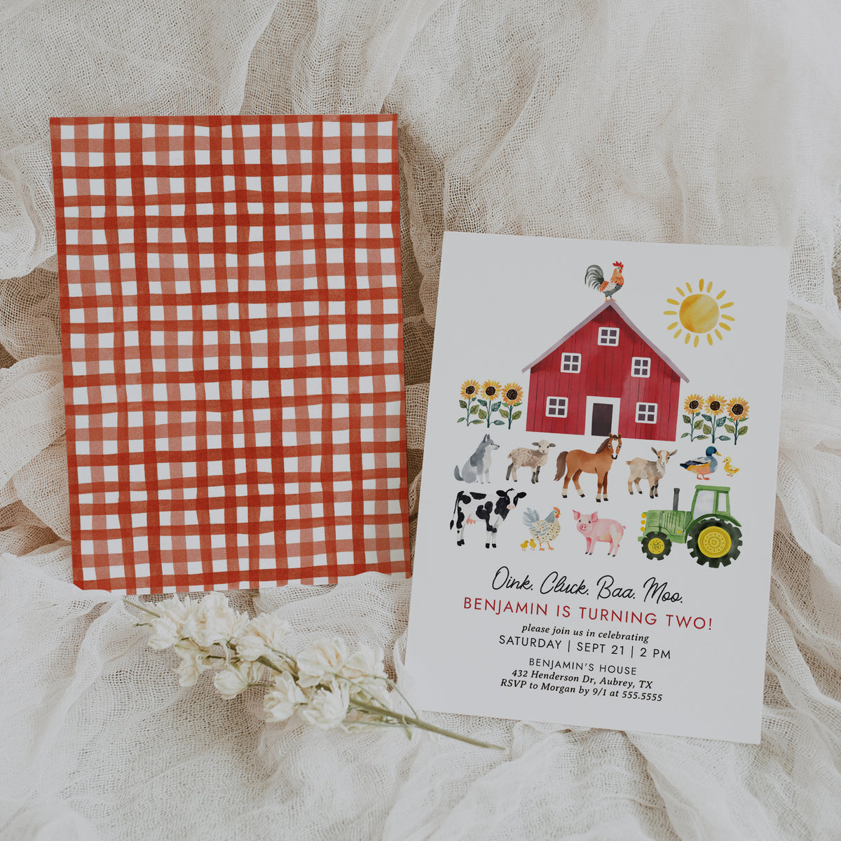 Barnyard Farm Baby Shower Invitation