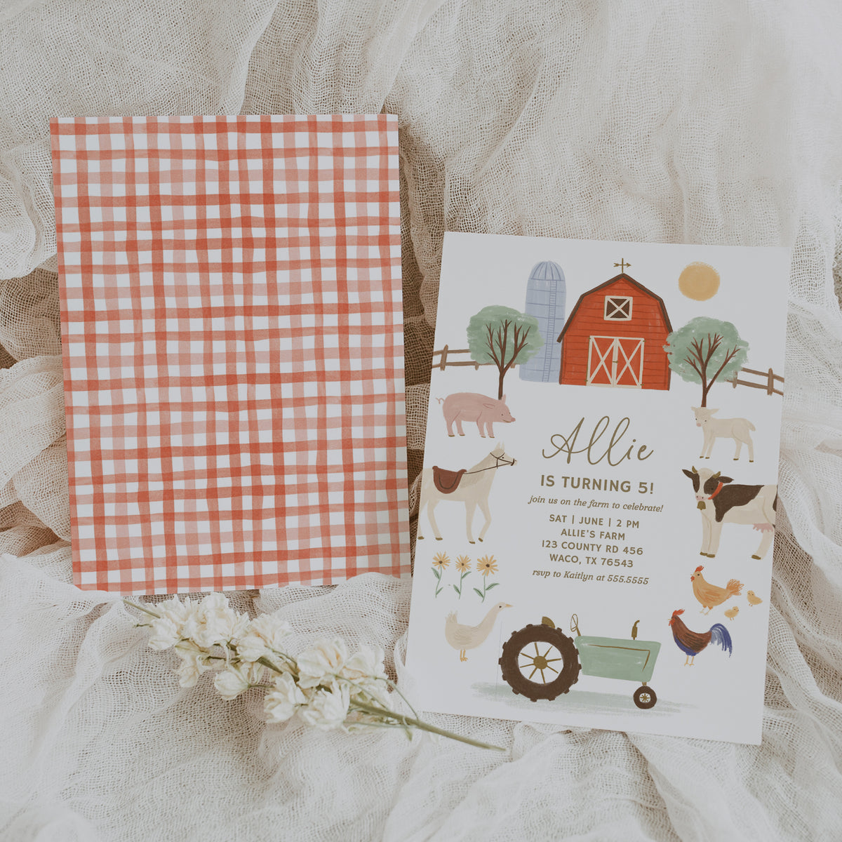 Editable Farm Birthday Party Invitation Template