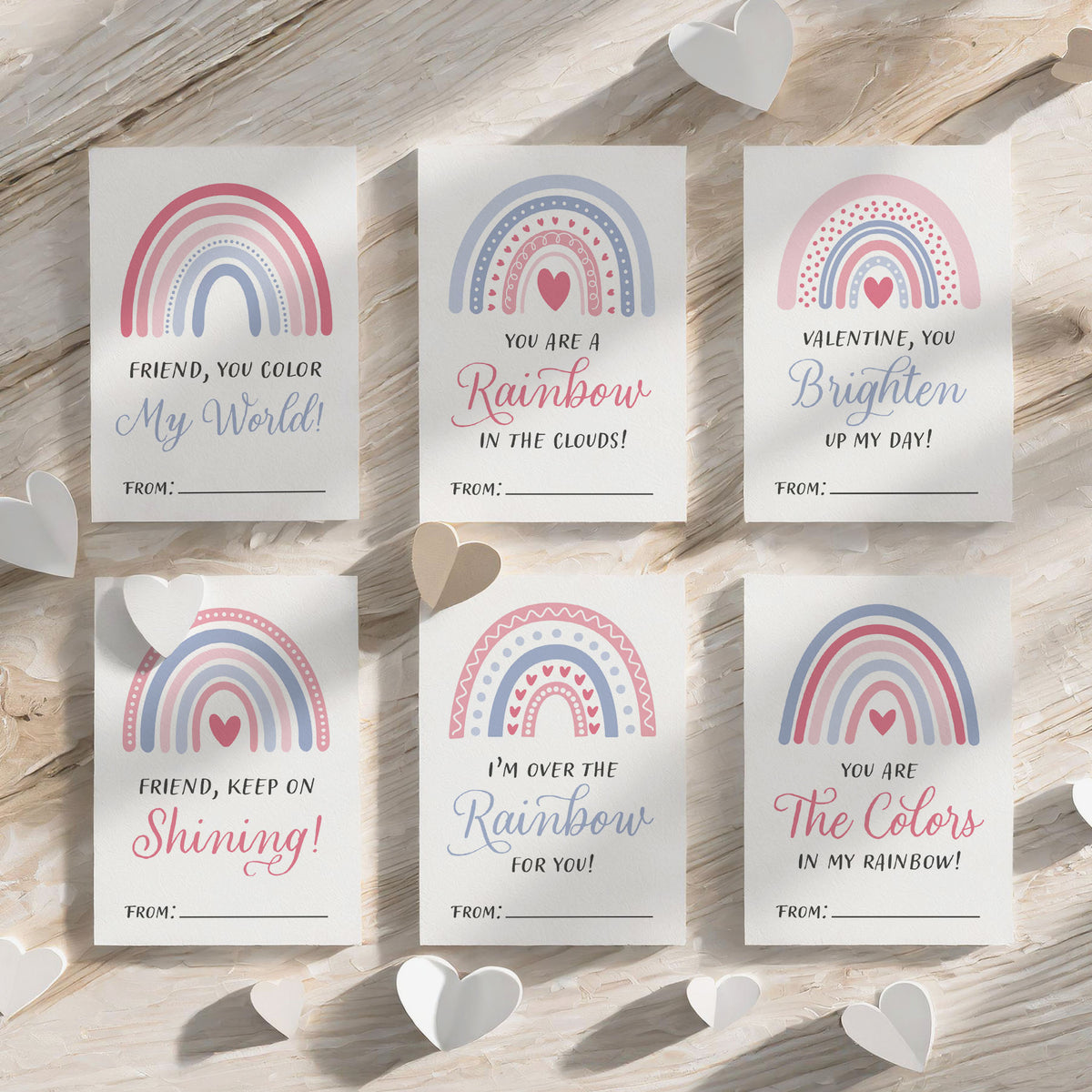 Rainbow Valentine&#39;s Cards